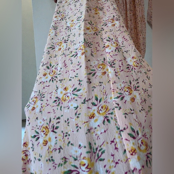 APRIL CORNELL Vintage 90s Feminine Pink Button Down Floral Embroidered Dress - Picture 8 of 11